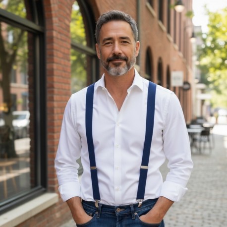 Bretelle homme bleu marine 3 bandes Y 