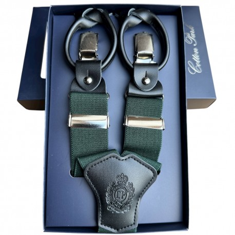 Bretelles pour homme Cotton park verte larges bandes