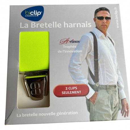 Bretelles homme harnais Biclip® jaune fluo