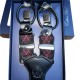 Bretelles homme Cotton Park losanges noir et bordeaux à pinces et a boutons