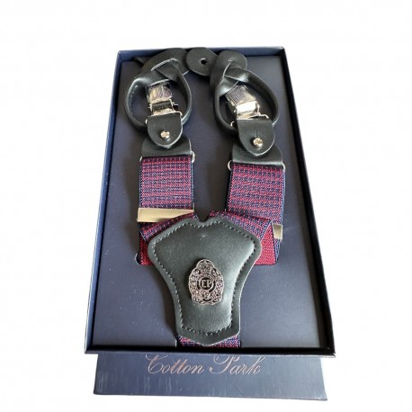 Bretelles Cotton Park motifs marine et rouge