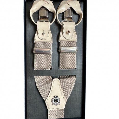 Bretelles homme Cotton park triangles beige clair