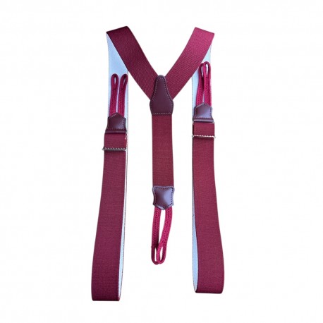Bretelles à Boutons bordeaux Type hercule tresses