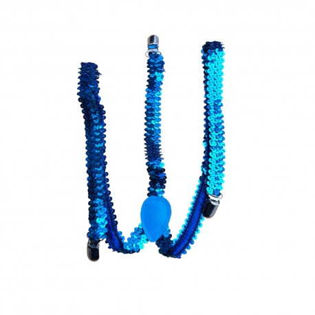 Bretelles basics bleu à sequins