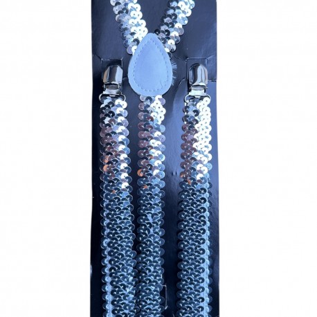 Bretelles basics gris à sequins