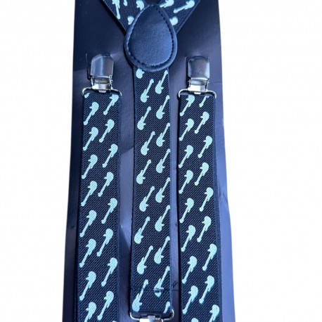 Bretelles basics guitares noir et blanche