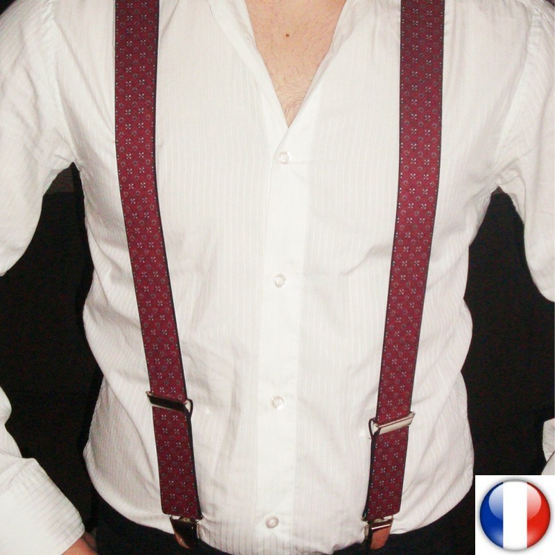 bretelles bordeaux homme